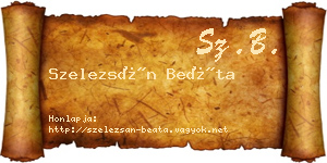 Szelezsán Beáta névjegykártya